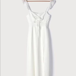 White Ruffled Maxi Dress